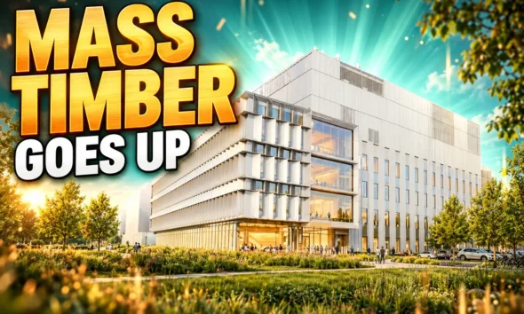 Moncton mass timber science centre construction 2026