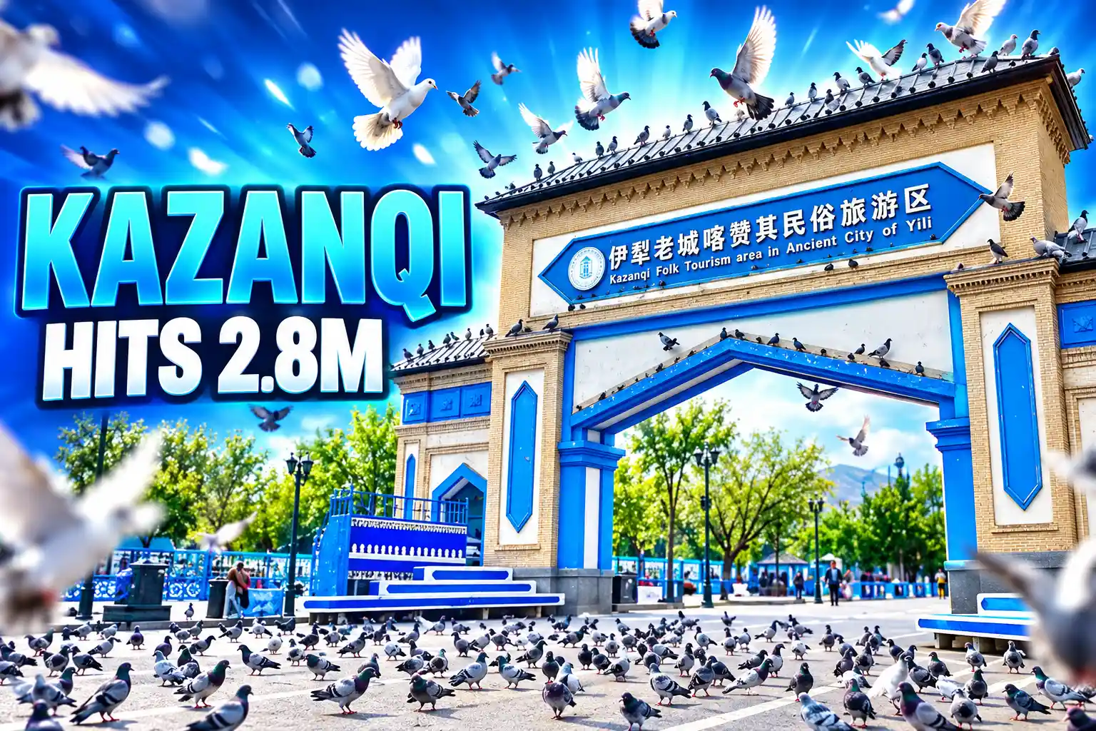 Kazanqi Yining 2.8 million visits blue city boom