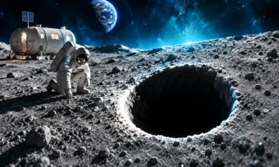 NASA PRISM moon base ice and cave